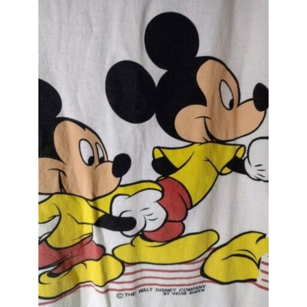 Mickey Mouse Fla Double Sided Single Stitch T Shirt Size S Velva Sheen Vtg 80s - Picture 3 of 6